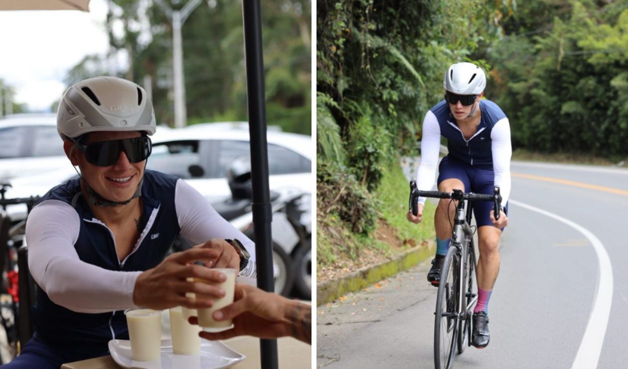 James Rodríguez montando bicicleta
