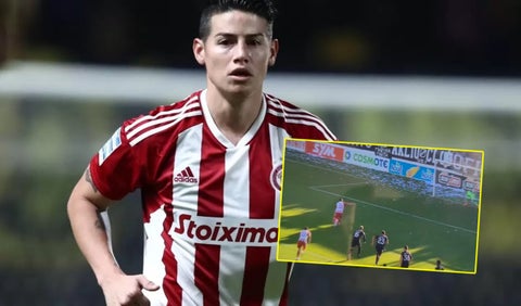James Rodríguez perdió gol con Olympiacos desde punto penal