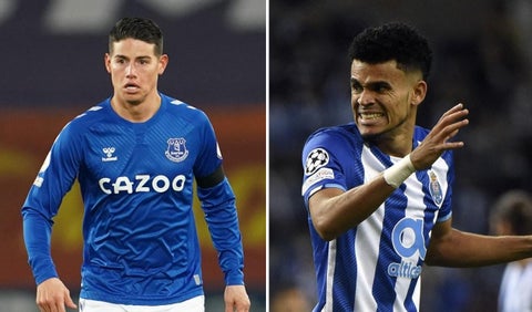 James Rodríguez y Luis Díaz