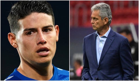 James Rodríguez y Reinaldo Rueda