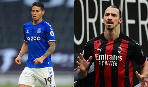 James Rodríguez, Zlatana Ibrahimovic, Milán de Italia