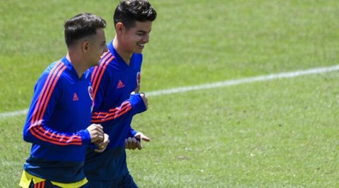 James Rodríguez y Santiago Arias en Selección Colombia