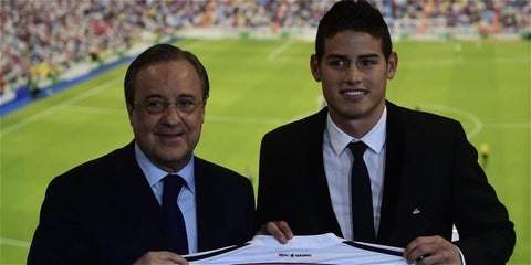 Florentino Pérez y James Rodríguez