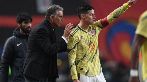 Carlos Queiroz y James Rodríguez - Selección Colombia
