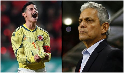 James Rodríguez y Reinaldo Rueda