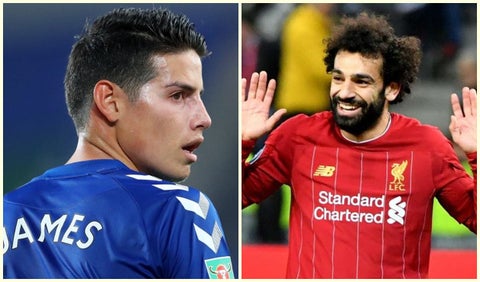 James Rodríguez y Salah