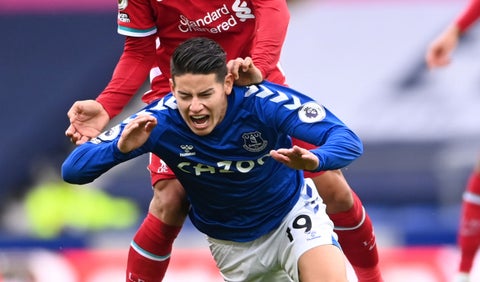 Everton vs Liverpool, James Rodríguez