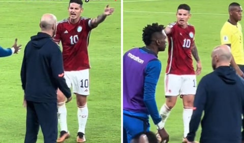 James pelea con el banco de Ecuador en partido de Eliminatorias