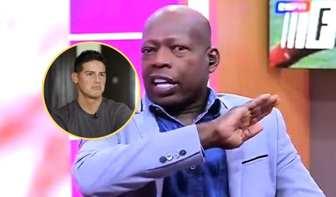 James Rodríguez y 'Tino' Asprilla