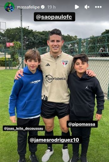 James Rodríguez y los hijos de Felipe Massa