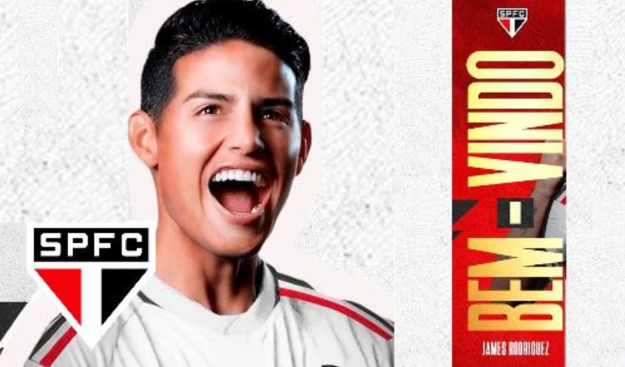 James Rodríguez en un partido con Sao Paulo