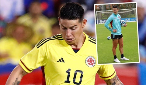 James Rodríguez entrenando con la Selección Colombia