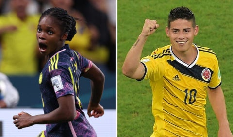 Linda Caicedo y James Rodríguez con la selección Colombia