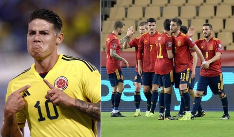 James Rodríguez y Selección España