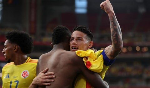 James Rodríguez y Jhon Córdoba