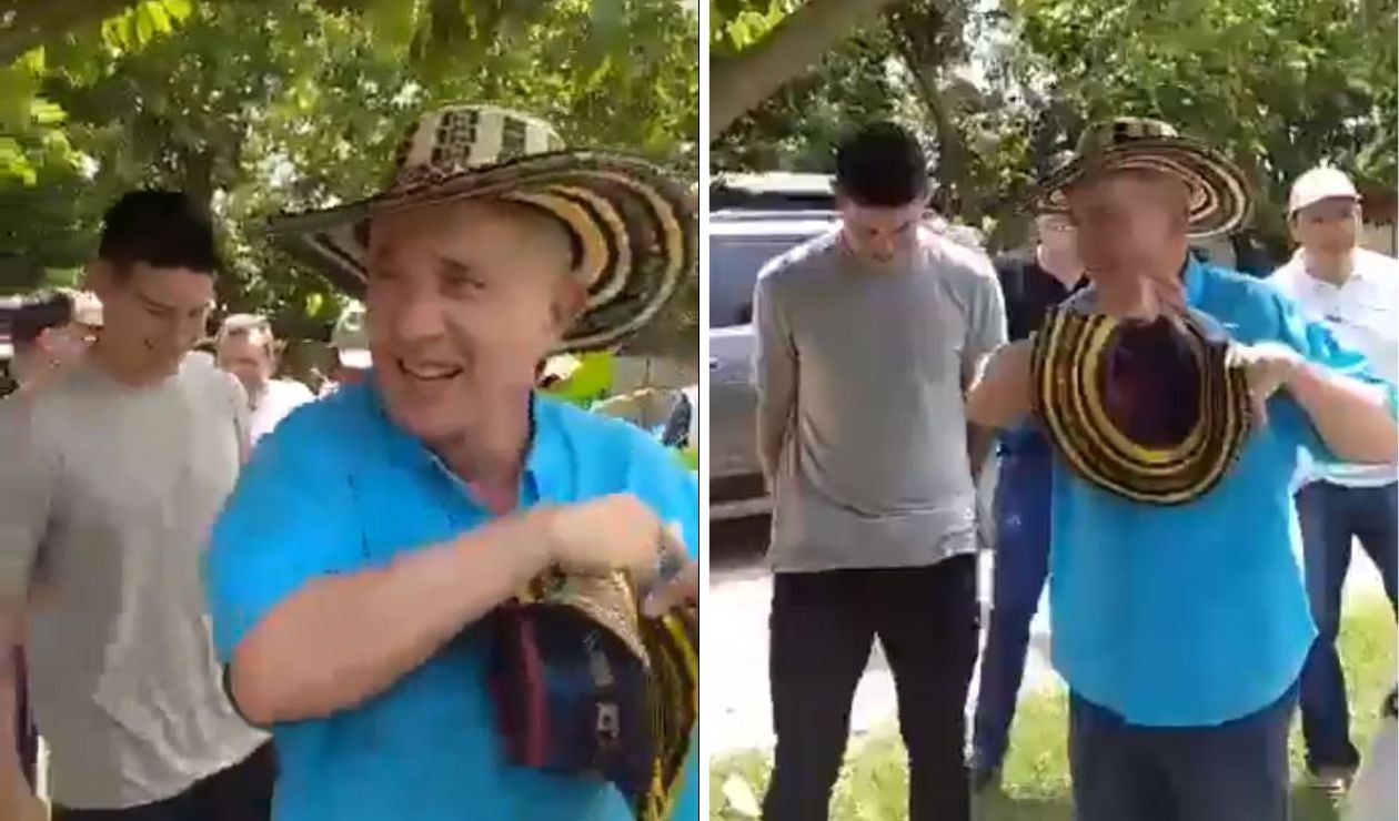 James Rodríguez visitando al expresidente Álvaro Uribe