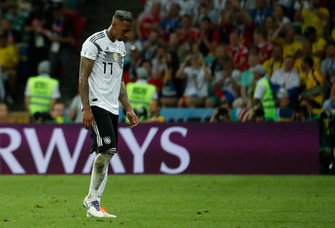 Jérome Boateng recibió una tarjeta roja en Rusia 2018