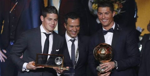 James Rodríguez, Jorge Mendes y Cristiano Ronaldo