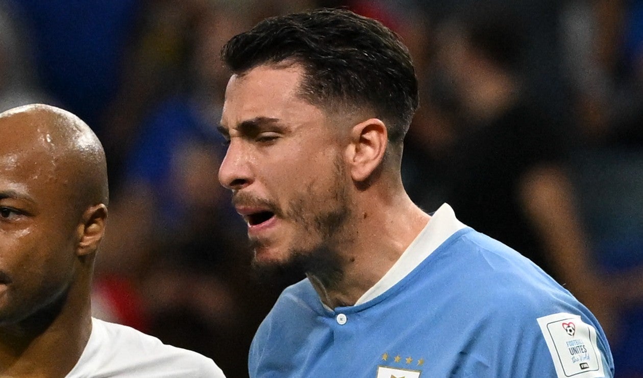 José María Giménez en un partido de Uruguay en el Mundial de Qatar 2022