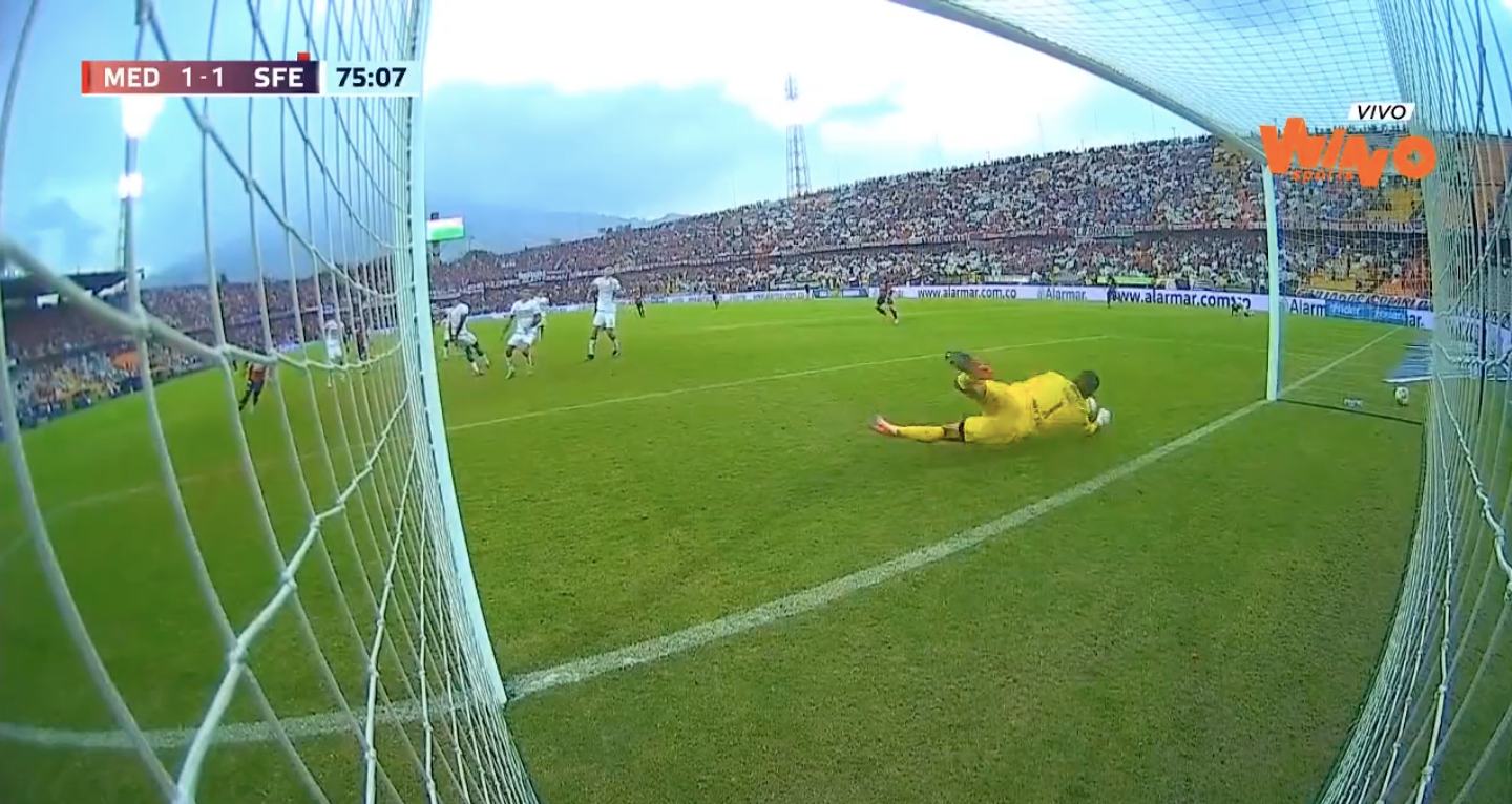 José Silva en el partido Medellín vs Santa Fe