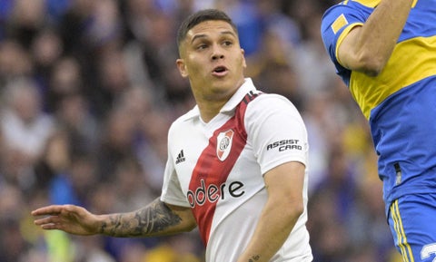Juan Fernando Quintero en uno de los partidos de River Plate