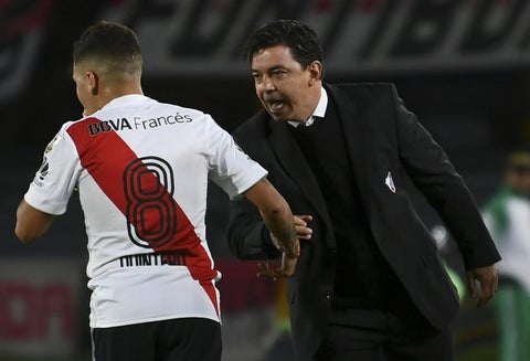 Juan Fernando Quintero y Marcelo Gallardo