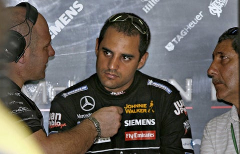 Juan Pablo Montoya en una de sus últimas carreras de Fórmula 1