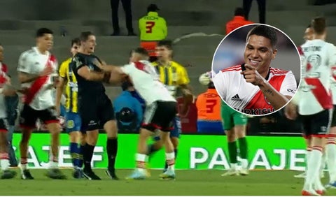 Juan Fernando Quintero empujó a árbitro