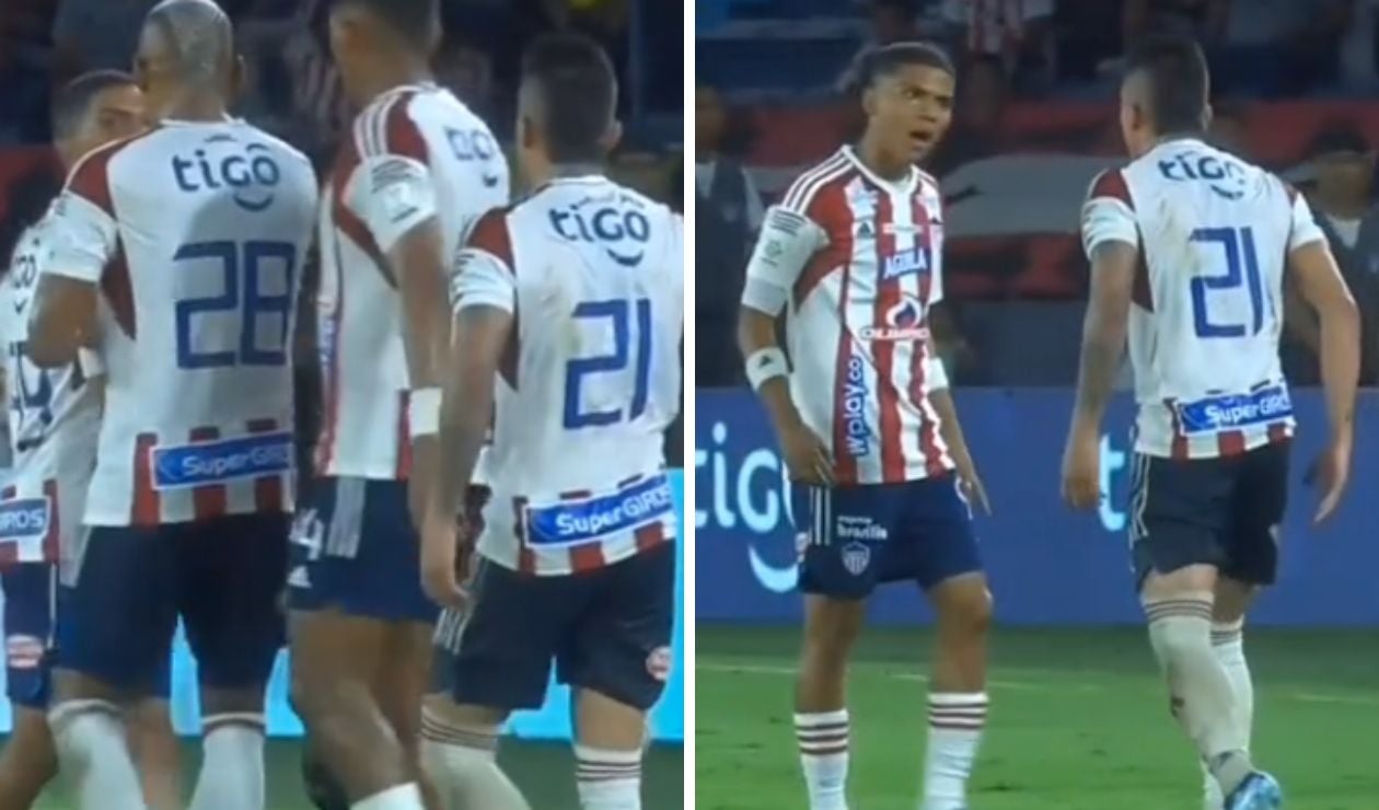 Jugadores de Junior se pelearon en pleno partido