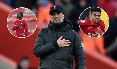 Jurgen Klopp, Luis Díaz y Sadio Mané