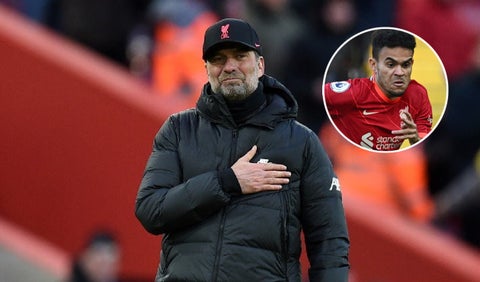 Jurgen Klopp y Luis Díaz en Liverpool