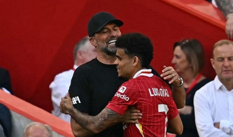 jurgen Klopp y Luis Díaz, Liverpool