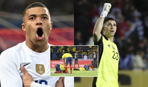 Kylian Mbappé, Dibu Martínez y Selección Colombia