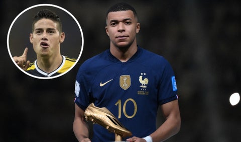 Kylian Mbappé y James Rodríguez