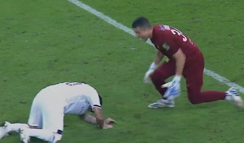 La celebración de un arquero contra Ever Banega en Arabia Saudita