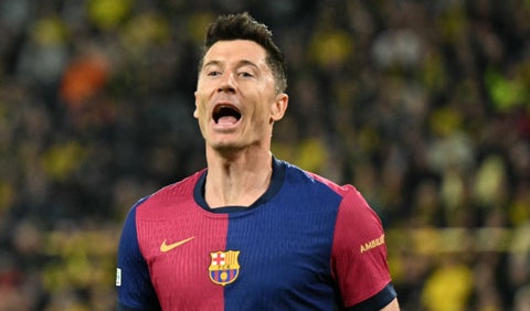 Robert Lewandowski con el Barcelona