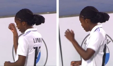 Linda Caicedo festejó su gol con el Real Madrid