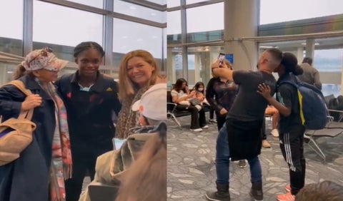 Linda Caicedo en el aeropuerto de Bogotá