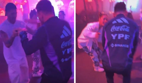 Lionel Messi bailando con Antonella, De Paul y Tini