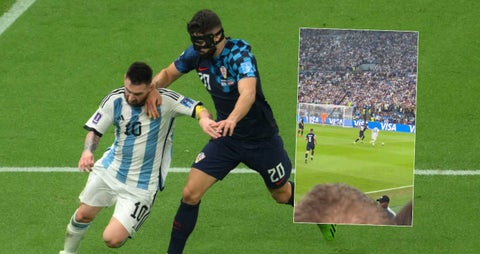Lionel Messi en el tercer gol de Argentina ante Croacia
