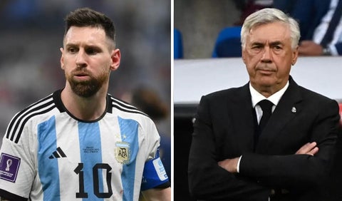 Lionel Messi y Carlo Ancelotti