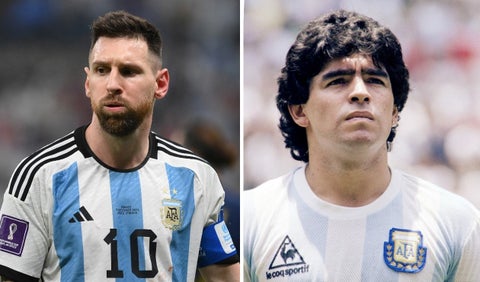 Lionel Messi y Diego Armando Maradona