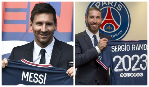 Lionel Messi y Sergio Ramos, jugadores del PSG