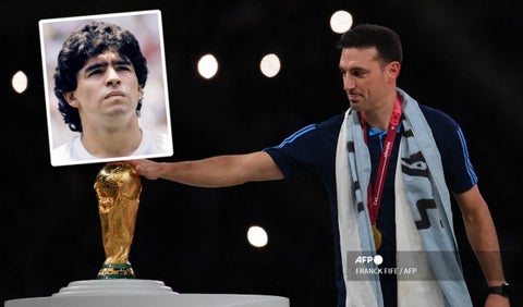 Lionel Scaloni y Maradona