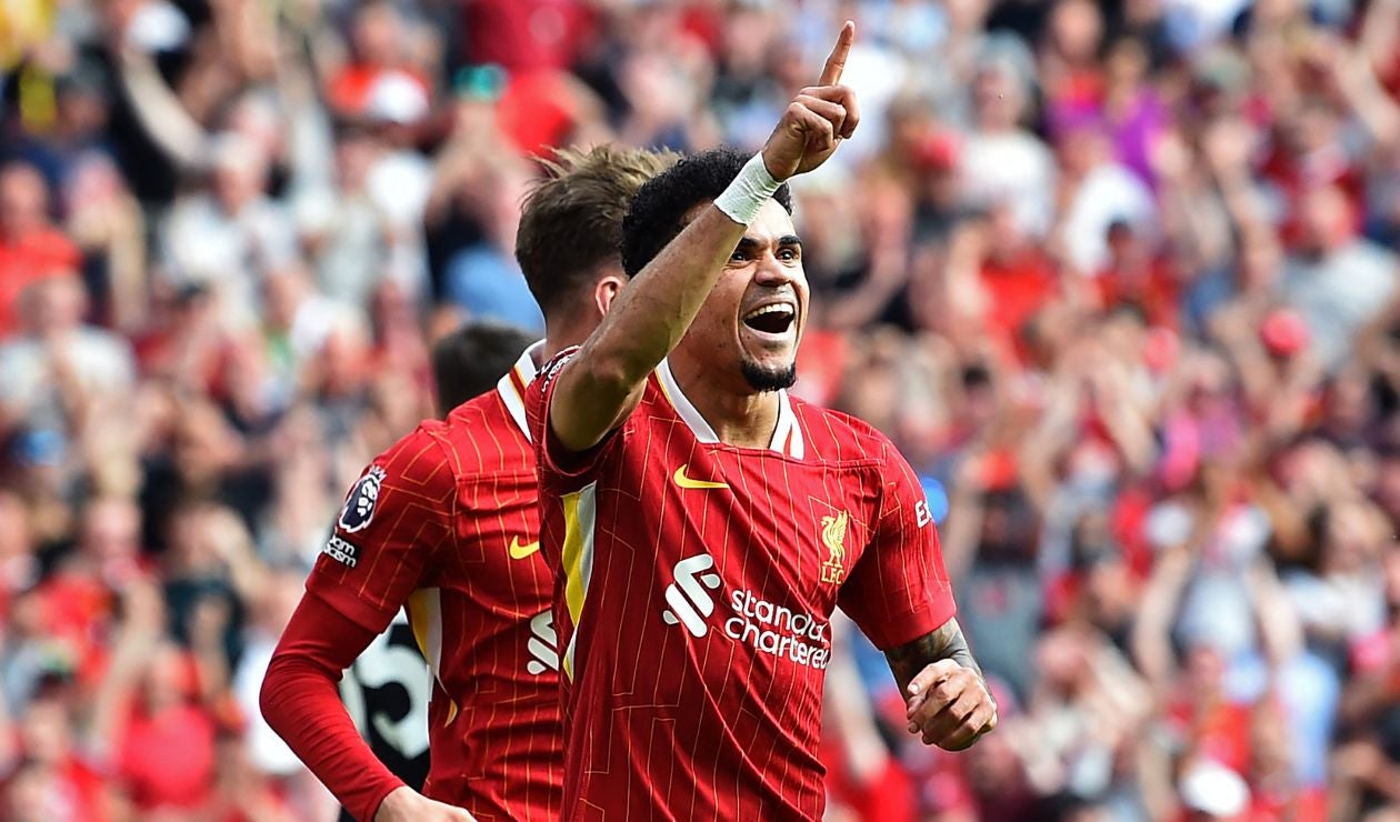 Luis Díaz celebrando un gol con Liverpool