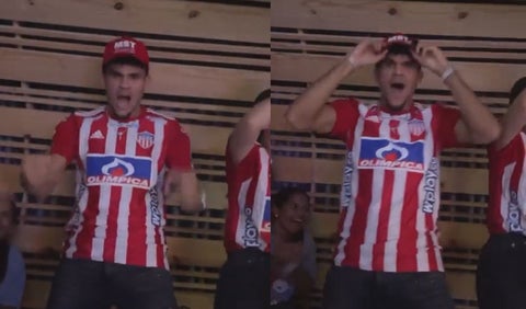 Luis Díaz celebrando los goles de Junior ante Pereira