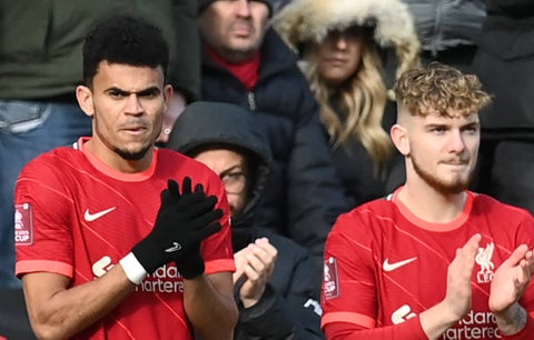 Luis Díaz durante su debut con el Liverpool el pasado domingo