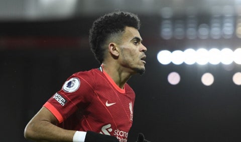 Luis Díaz durante un partido del Liverpool
