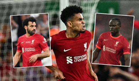 Luis Díaz, Sadio Mané y Salah