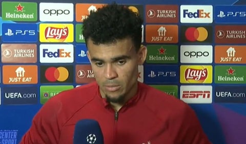 Luis Díaz tras la derrota del Liverpool en Champions